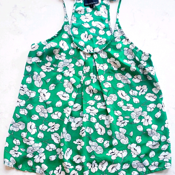 Cynthia Rowley Green Floral Tank Top Size Small - Picture 1 of 7